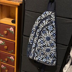 Floral Blue Sling Bag